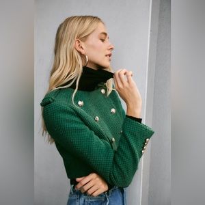 Zara medium textured weave blazer